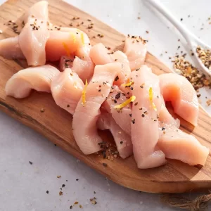 Chicken Thigh Boneless Strips - 1Kg